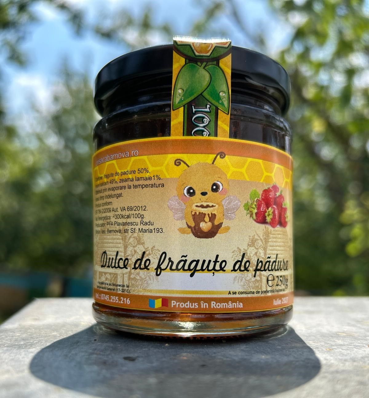 Dulceata de fragute doar cu miere 250g - Image 2