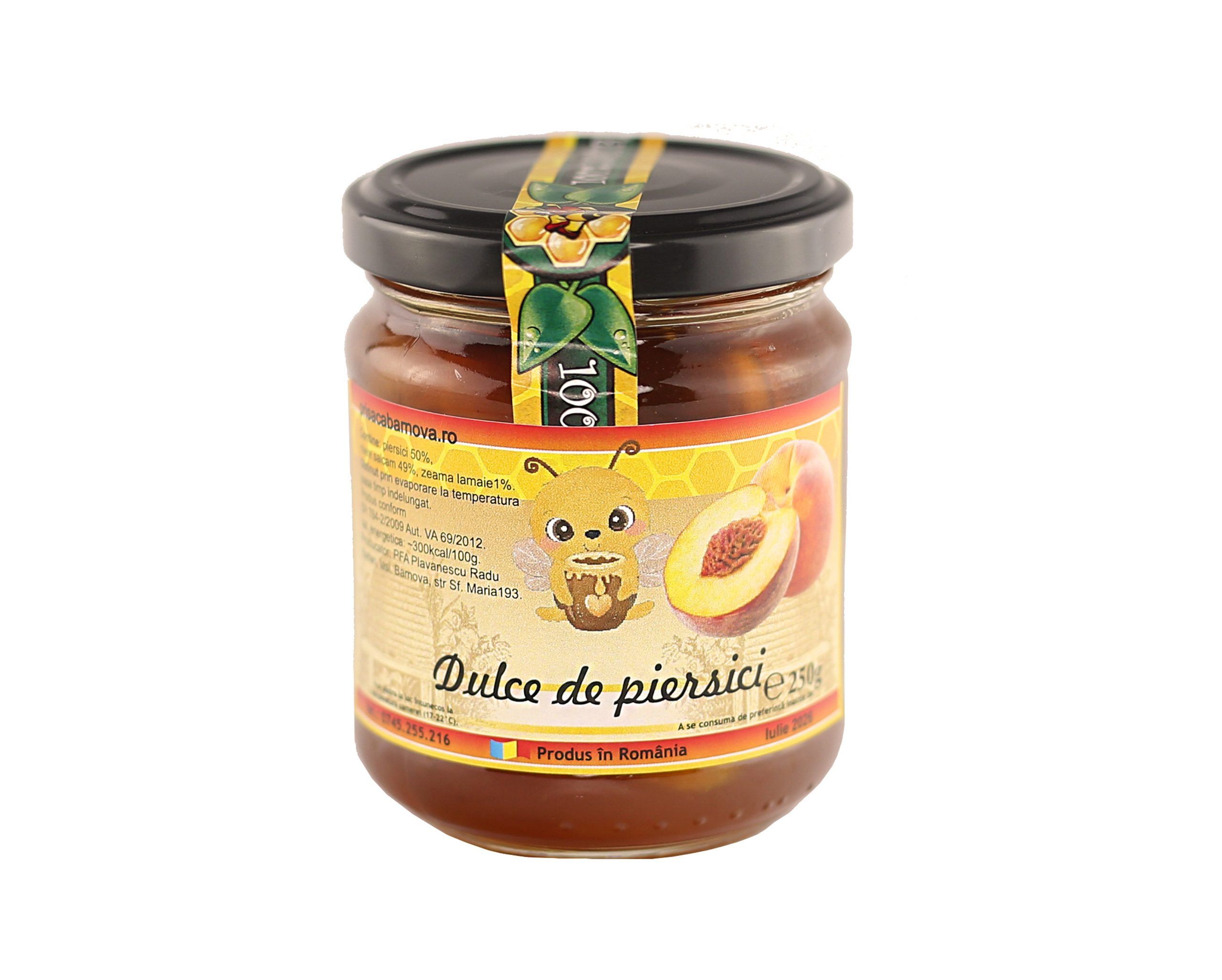 Dulceata de piersici doar cu miere 250g
